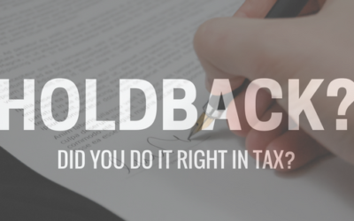 Holdback? Did you do it right in tax?