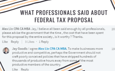 What professionals said about Federal Tax Proposal